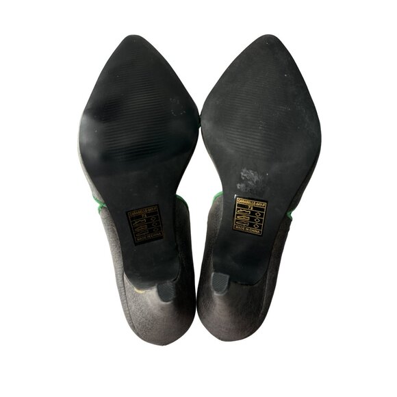 GoMax Carabelle Gray Green Outline Pump Pointed Toe Heels Size 7.5 - Picture 8 of 10